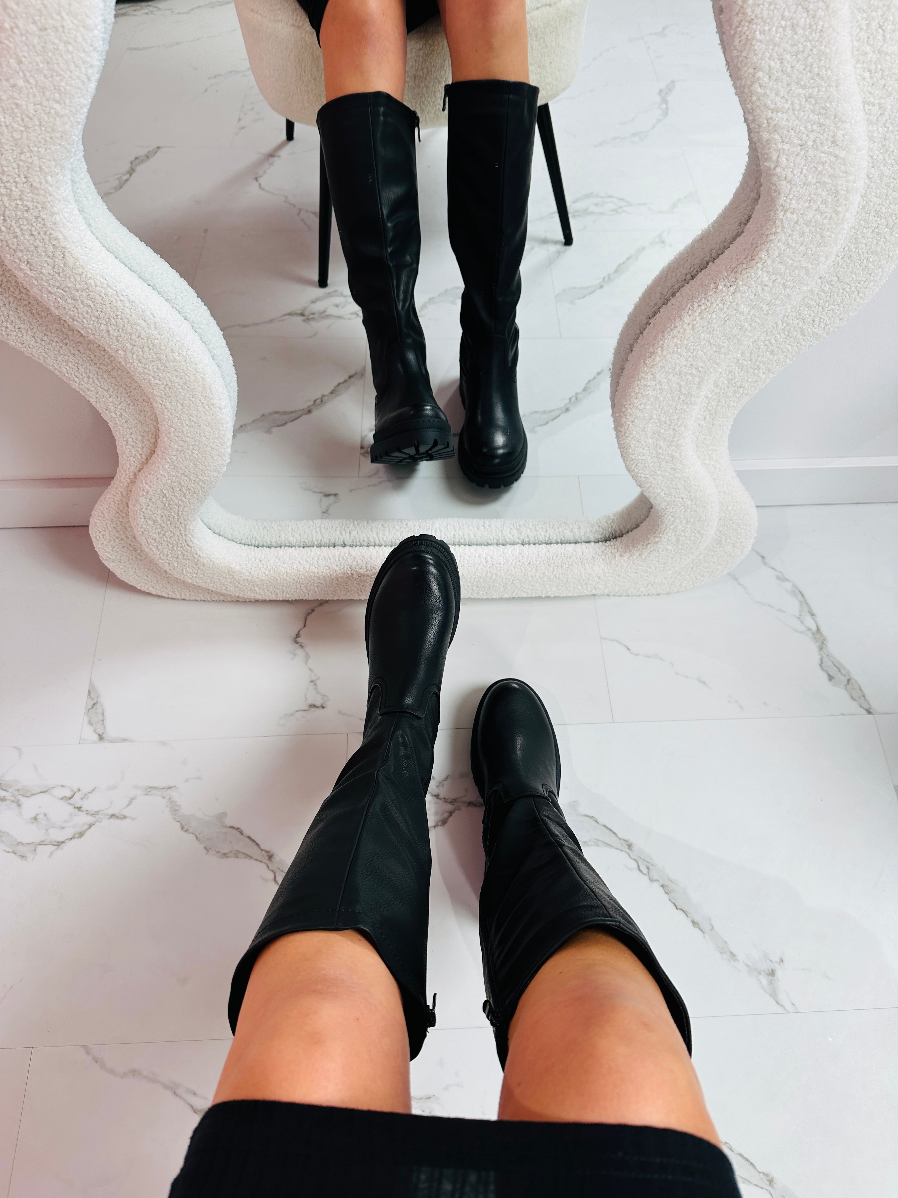 Oliwia | Czarne Wysokie Kozaki