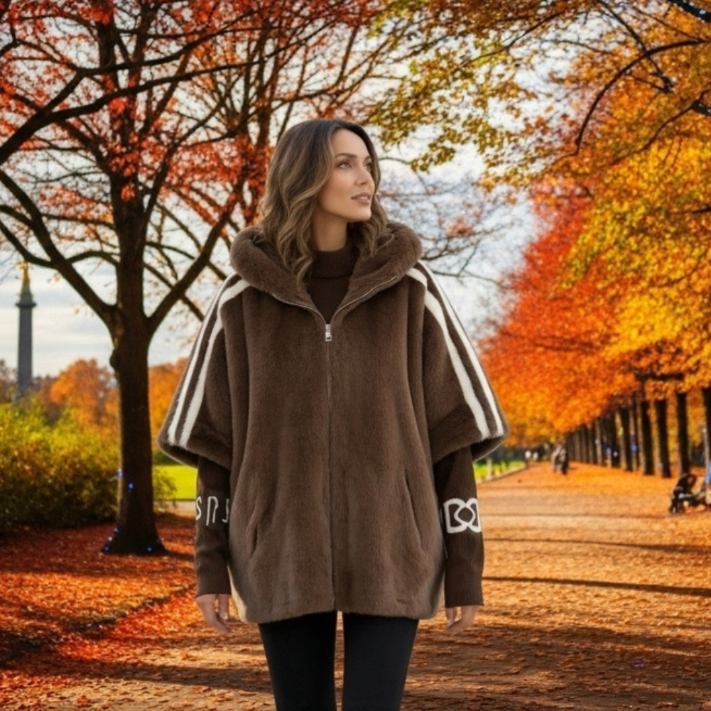 Sofia I Zimowy Elegancki Płaszcz z Futrem