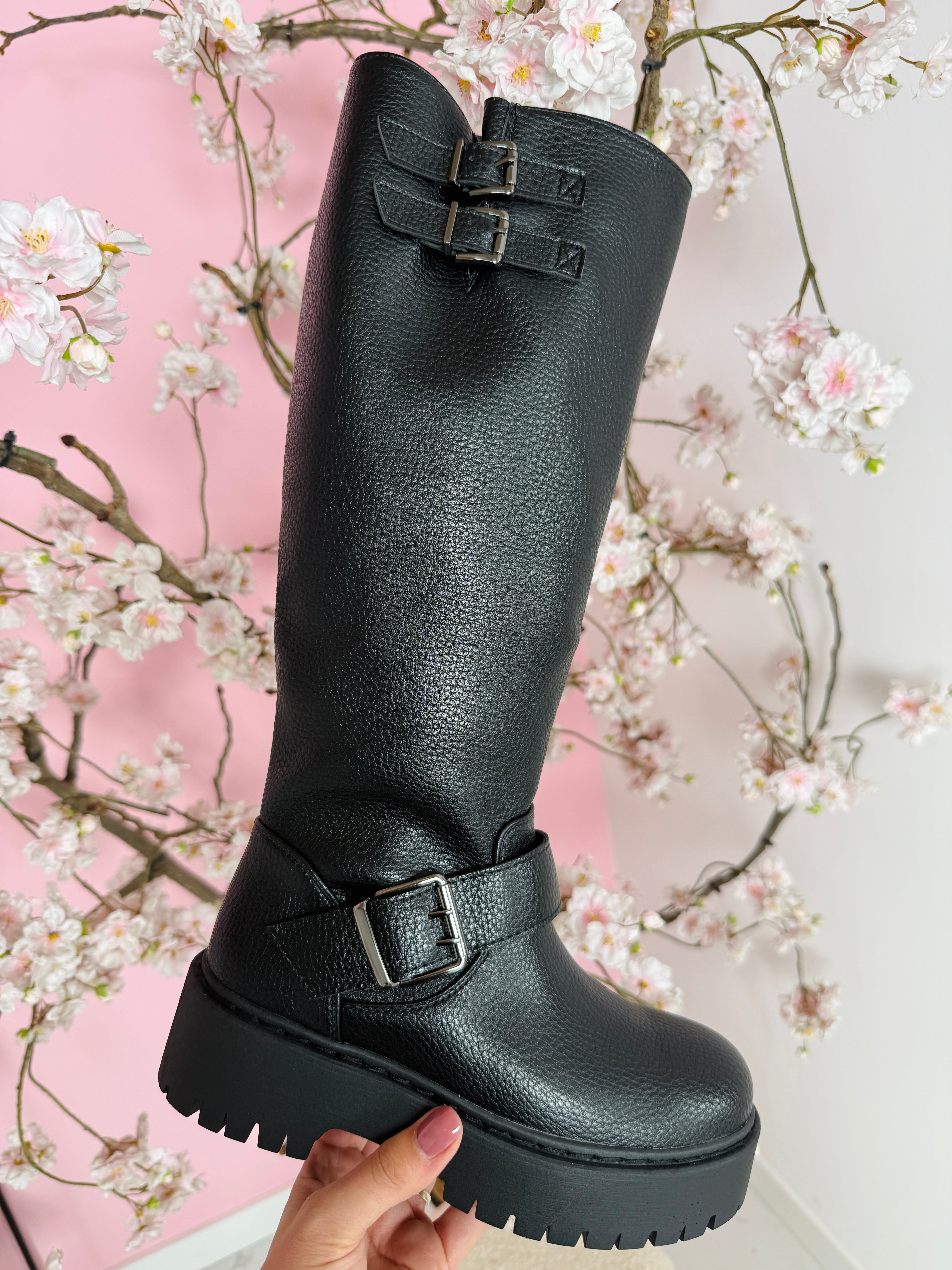 Eliza | Czarne Wysokie Kozaki