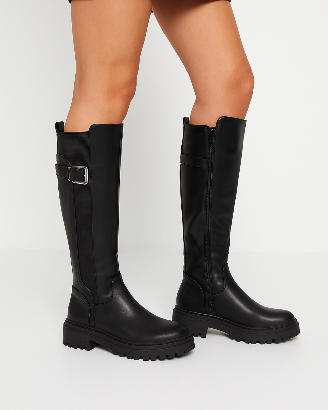 Klaudia | Czarne Kozaki z Klamrą